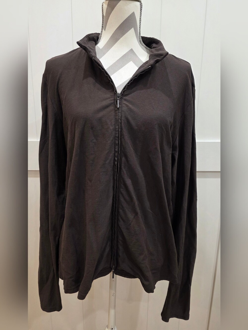 Eileen Fisher Full-Zip Mock Neck Cardigan Jacket Size L *201 B4